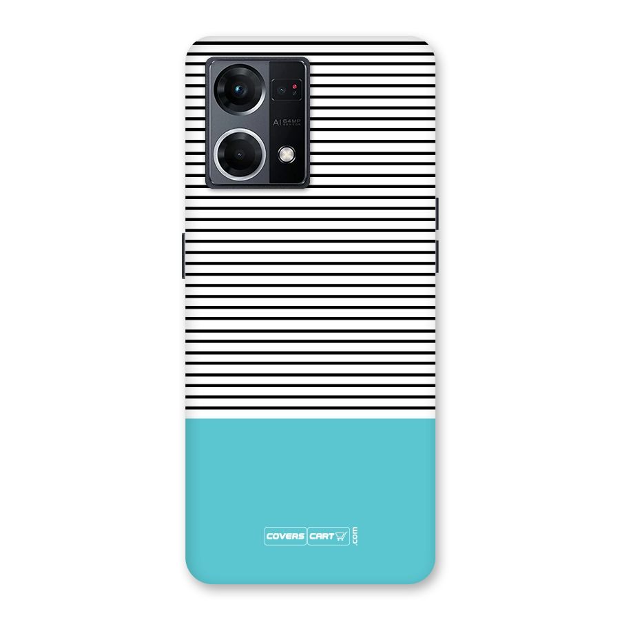 Deep Sky Blue Stripes Glass Back Case for Oppo F21 Pro 5G