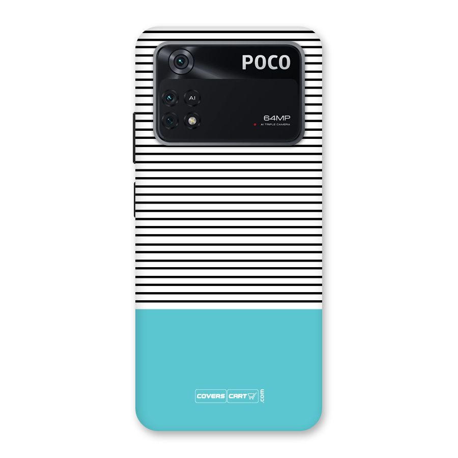 Deep Sky Blue Stripes Back Case for Poco M4 Pro 4G