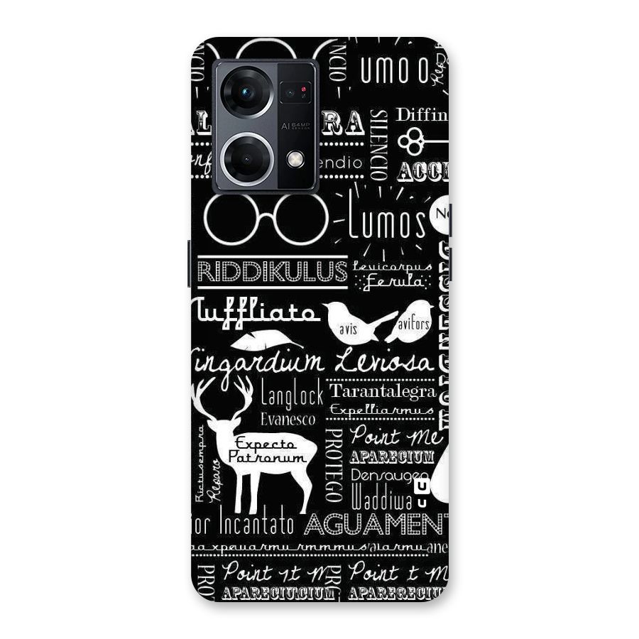 Deer Key Spell Glass Back Case for Oppo F21 Pro 5G