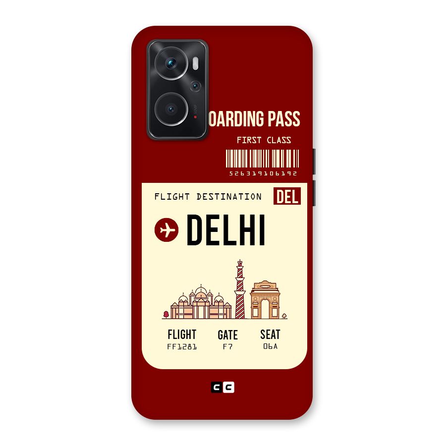 Delhi Boarding Pass Back Case for Oppo K10 4G