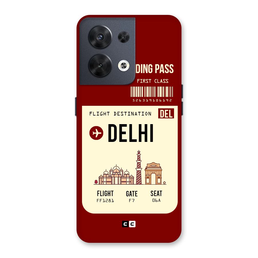 Delhi Boarding Pass Back Case for Oppo Reno8 5G