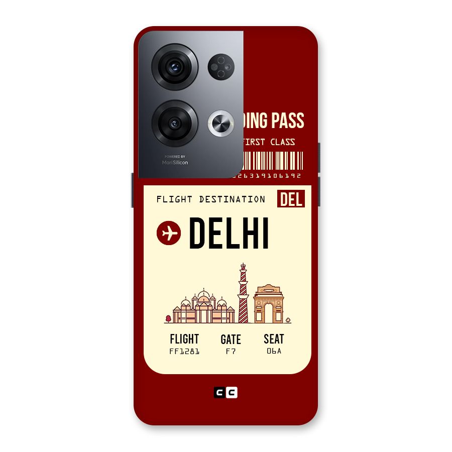Delhi Boarding Pass Back Case for Oppo Reno8 Pro 5G