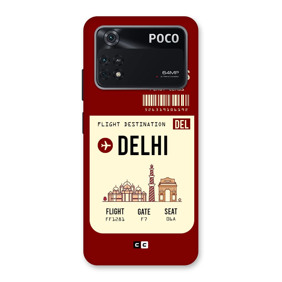 Delhi Boarding Pass Back Case for Poco M4 Pro 4G