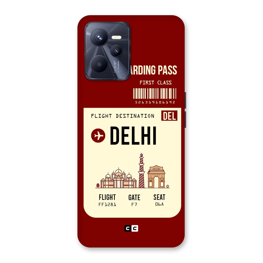 Delhi Boarding Pass Back Case for Realme C35