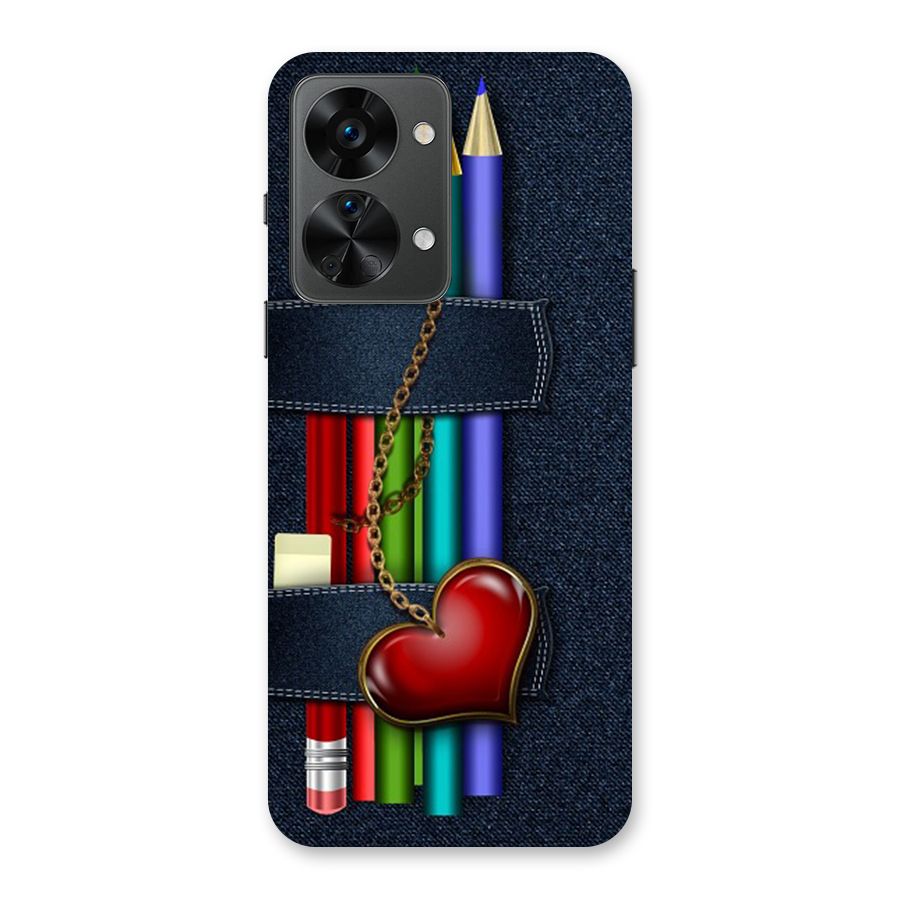 Denim Colorful Pencils Back Case for OnePlus Nord 2T