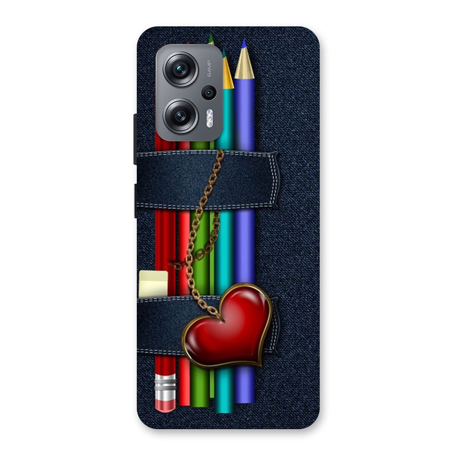 Denim Colorful Pencils Back Case for Redmi K50i
