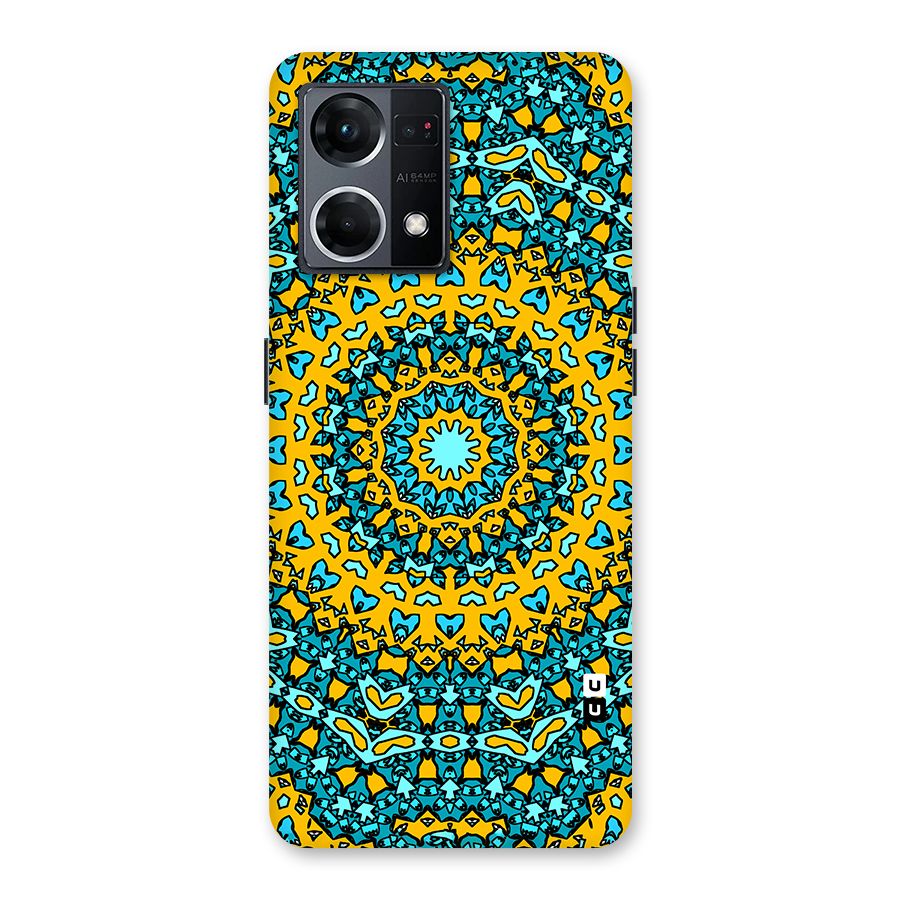 Digital Mandala Art Glass Back Case for Oppo F21 Pro 5G
