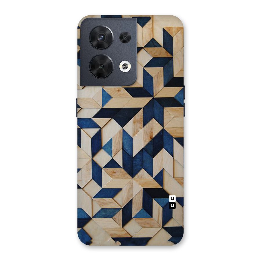 Disorted Wood Blue Back Case for Oppo Reno8 5G