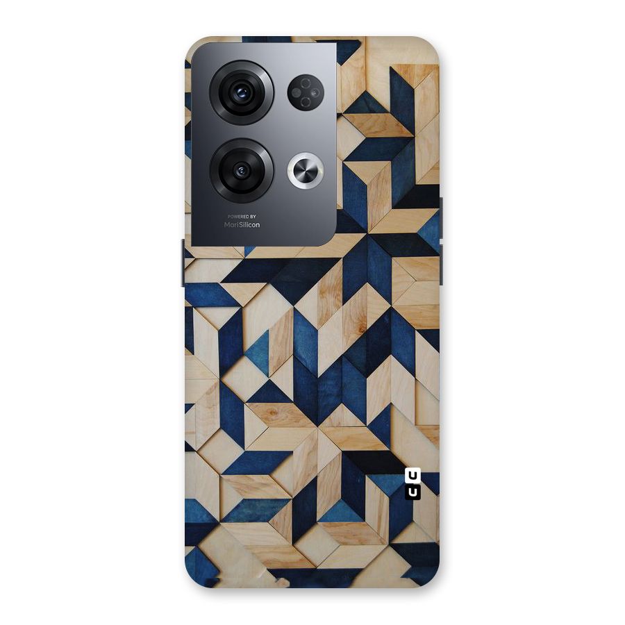 Disorted Wood Blue Back Case for Oppo Reno8 Pro 5G