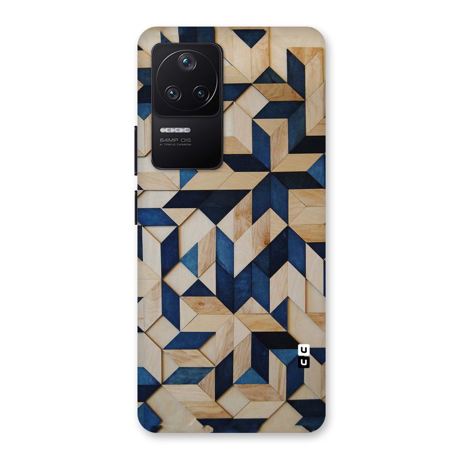 Disorted Wood Blue Back Case for Poco F4 5G