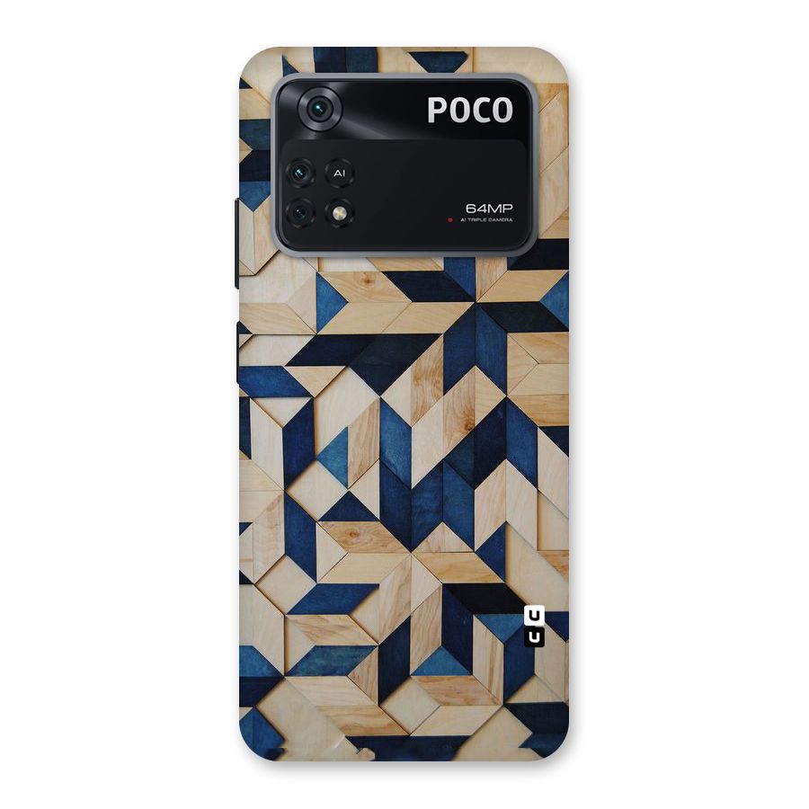 Disorted Wood Blue Back Case for Poco M4 Pro 4G