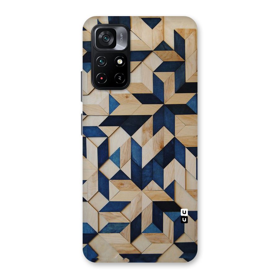 Disorted Wood Blue Back Case for Poco M4 Pro 5G