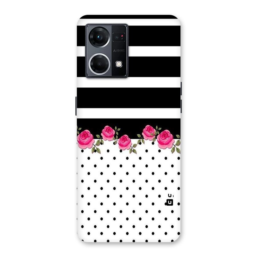 Dots Roses Stripes Glass Back Case for Oppo F21 Pro 5G