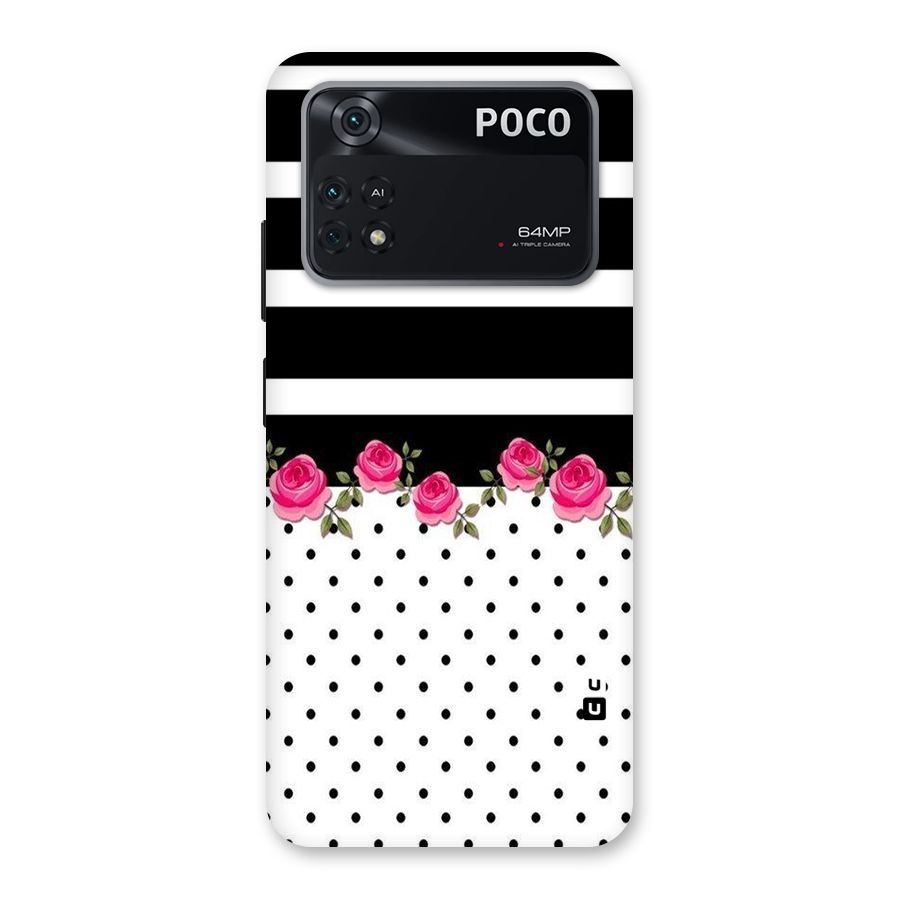 Dots Roses Stripes Back Case for Poco M4 Pro 4G