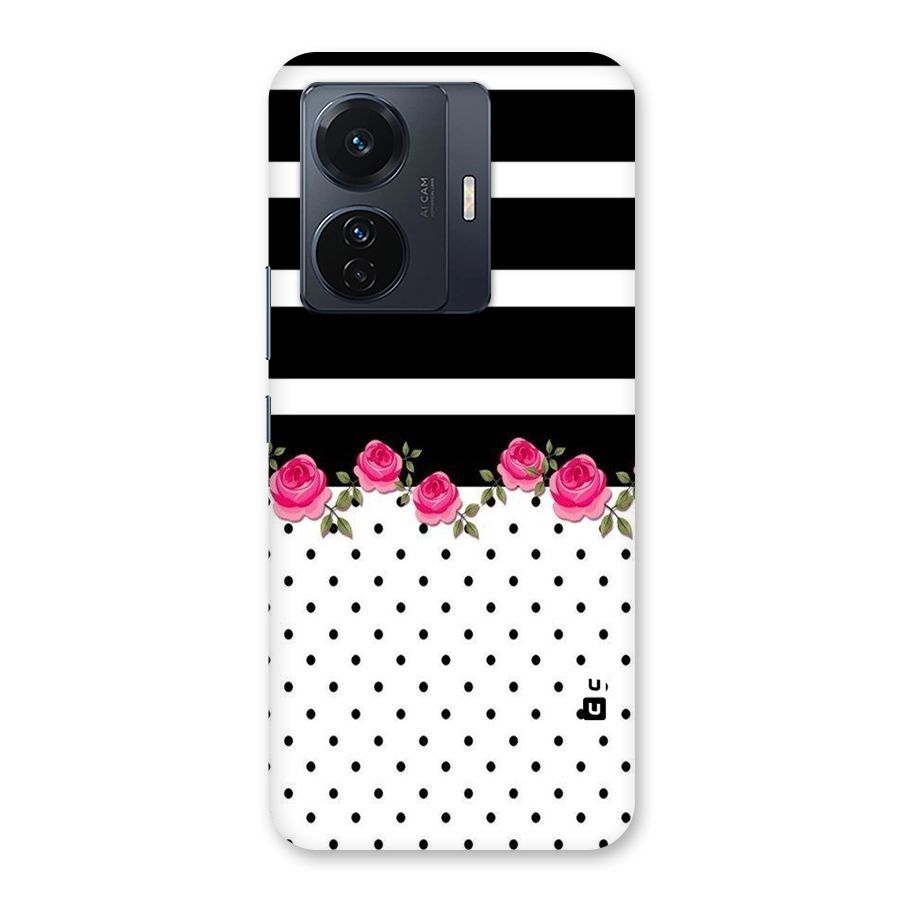 Dots Roses Stripes Back Case for Vivo T1 Pro