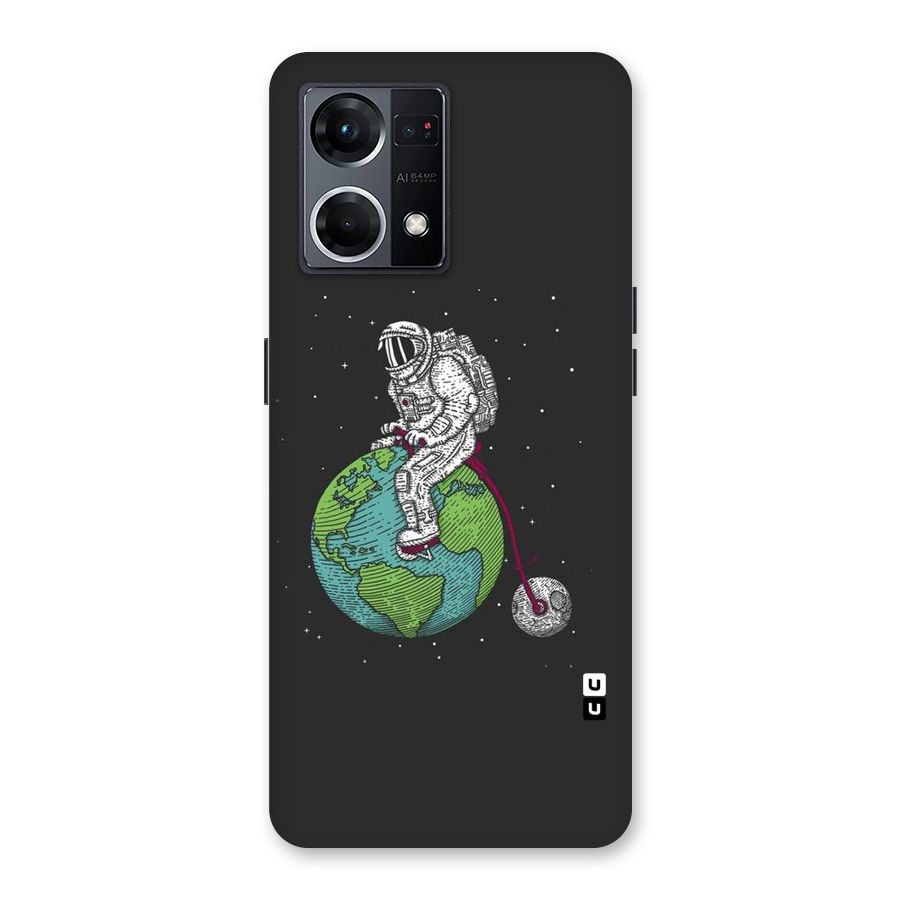 Earth Space Doodle Glass Back Case for Oppo F21 Pro 5G