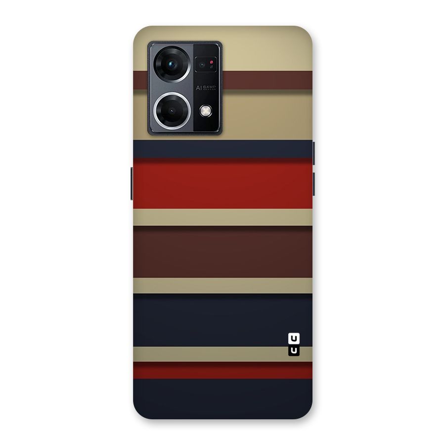 Elegant Stripes Pattern Glass Back Case for Oppo F21 Pro 5G