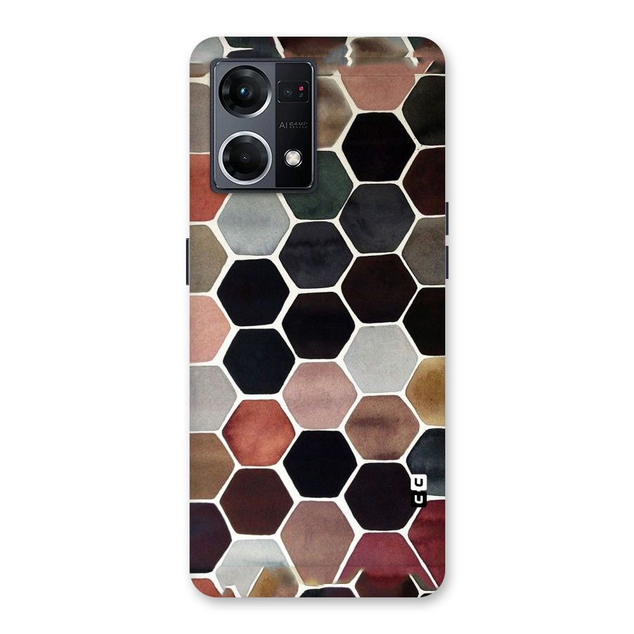 Elite Pastel Hexagons Glass Back Case for Oppo F21 Pro 5G