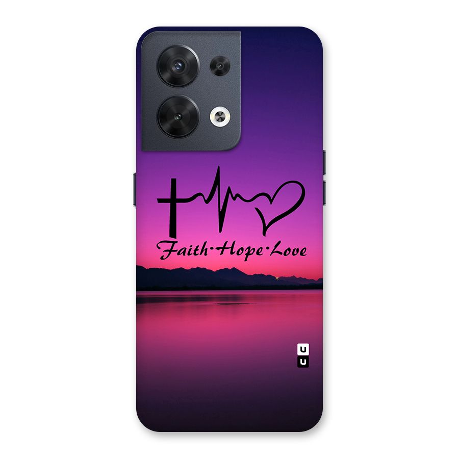 Faith Hope Love Evening Sky Back Case for Oppo Reno8 5G