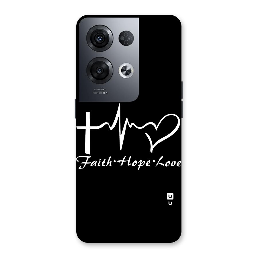 Faith Hope Love Heart Sign Back Case for Oppo Reno8 Pro 5G