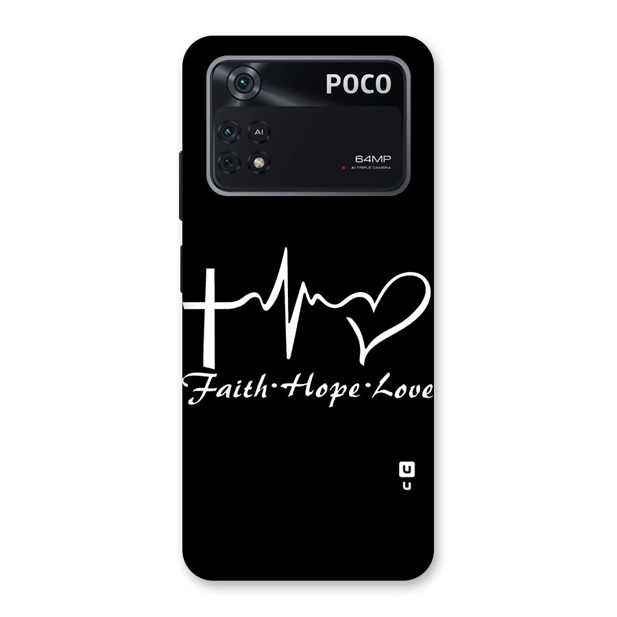 Faith Hope Love Heart Sign Back Case for Poco M4 Pro 4G