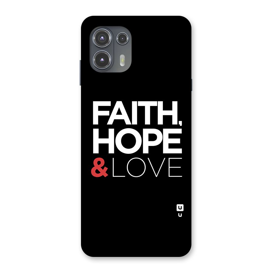 Faith Hope and Love Typography Back Case for Motorola Edge 20 Fusion