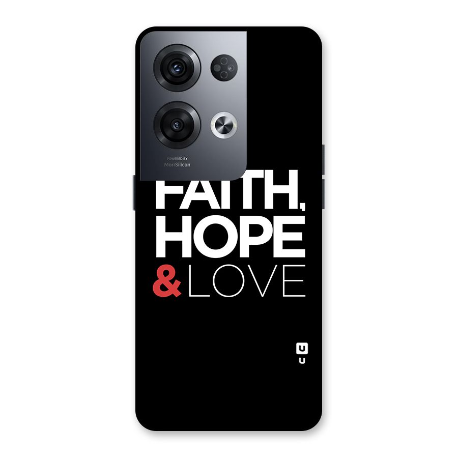 Faith Hope and Love Typography Back Case for Oppo Reno8 Pro 5G