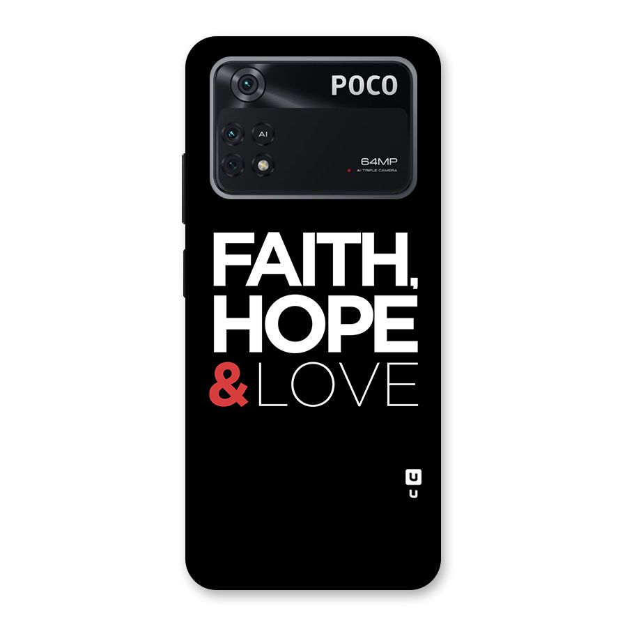 Faith Hope and Love Typography Back Case for Poco M4 Pro 4G