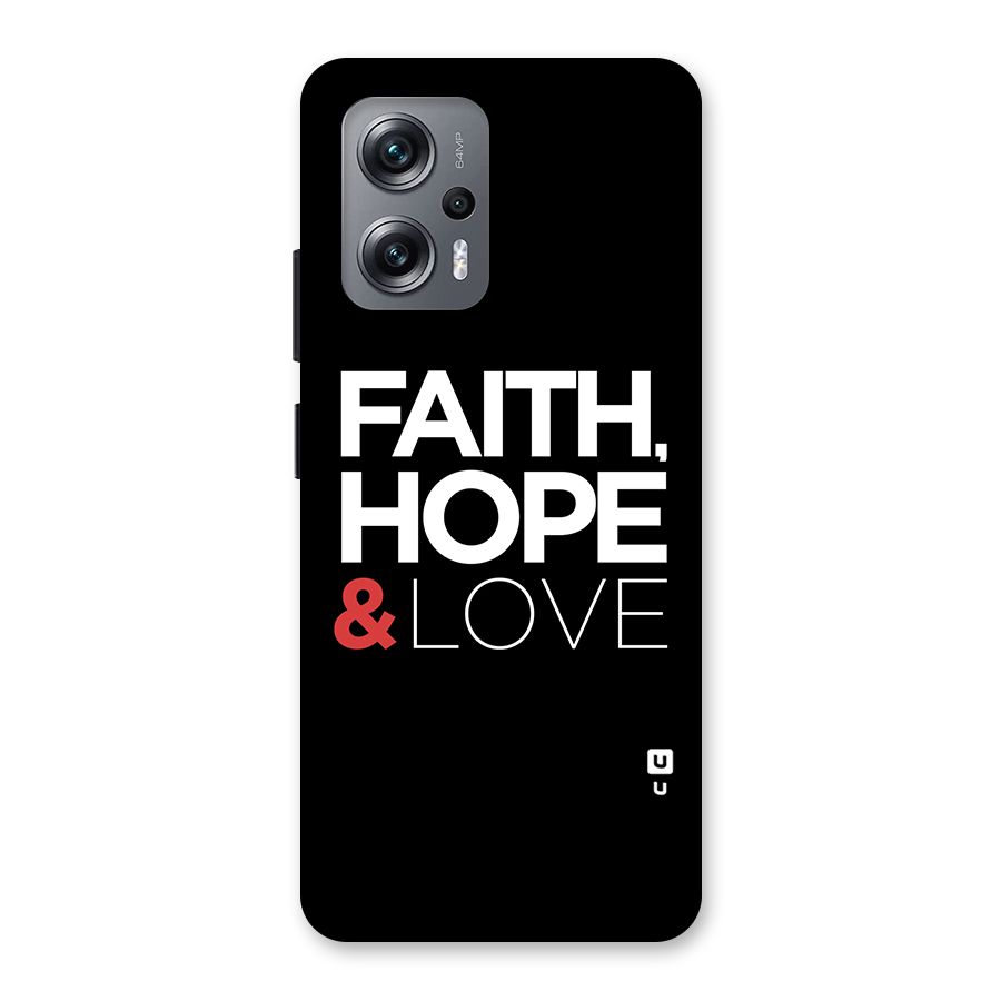 Faith Hope and Love Typography Back Case for Redmi K50i