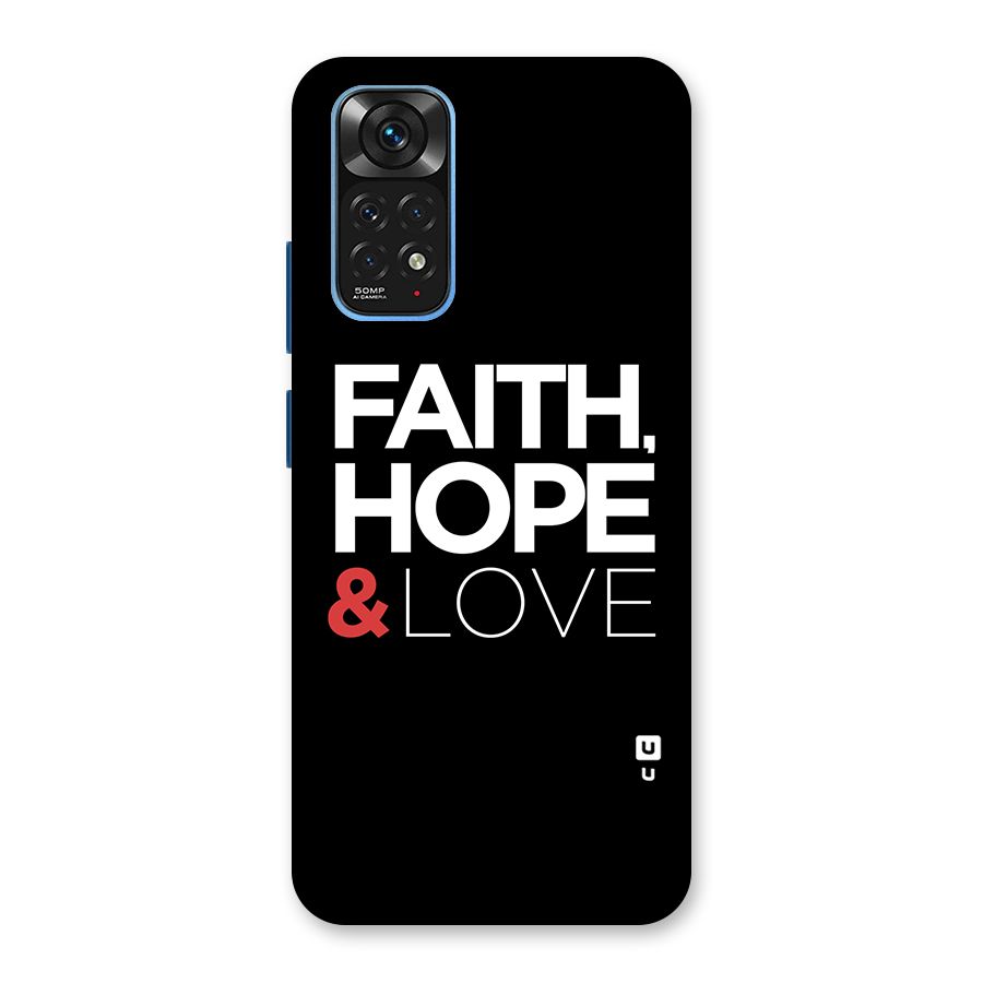 Faith Hope and Love Typography Back Case for Redmi Note 11S