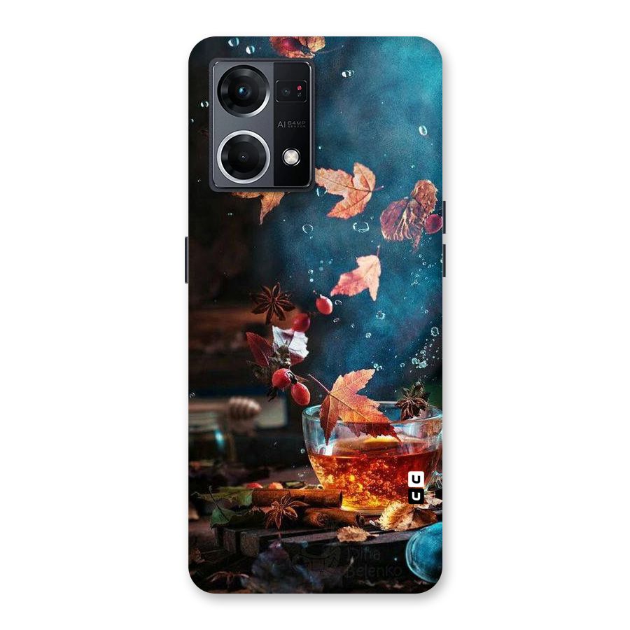 Falling Leaves Tea Glass Back Case for Oppo F21 Pro 5G