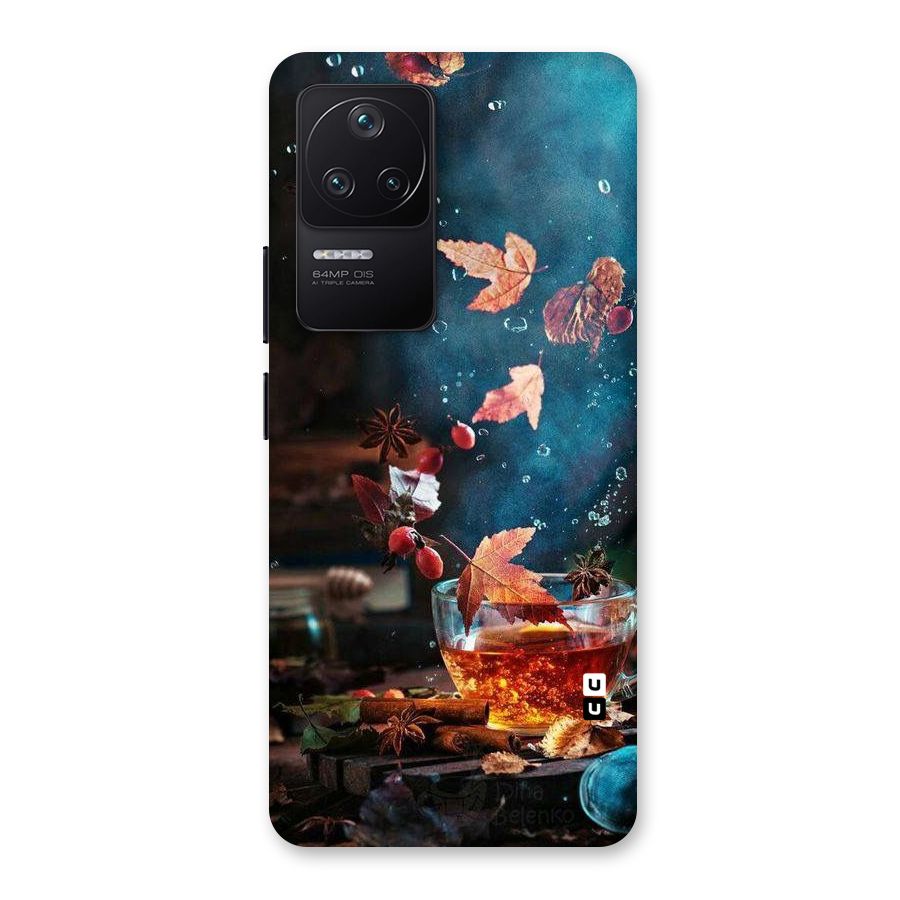 Falling Leaves Tea Back Case for Poco F4 5G