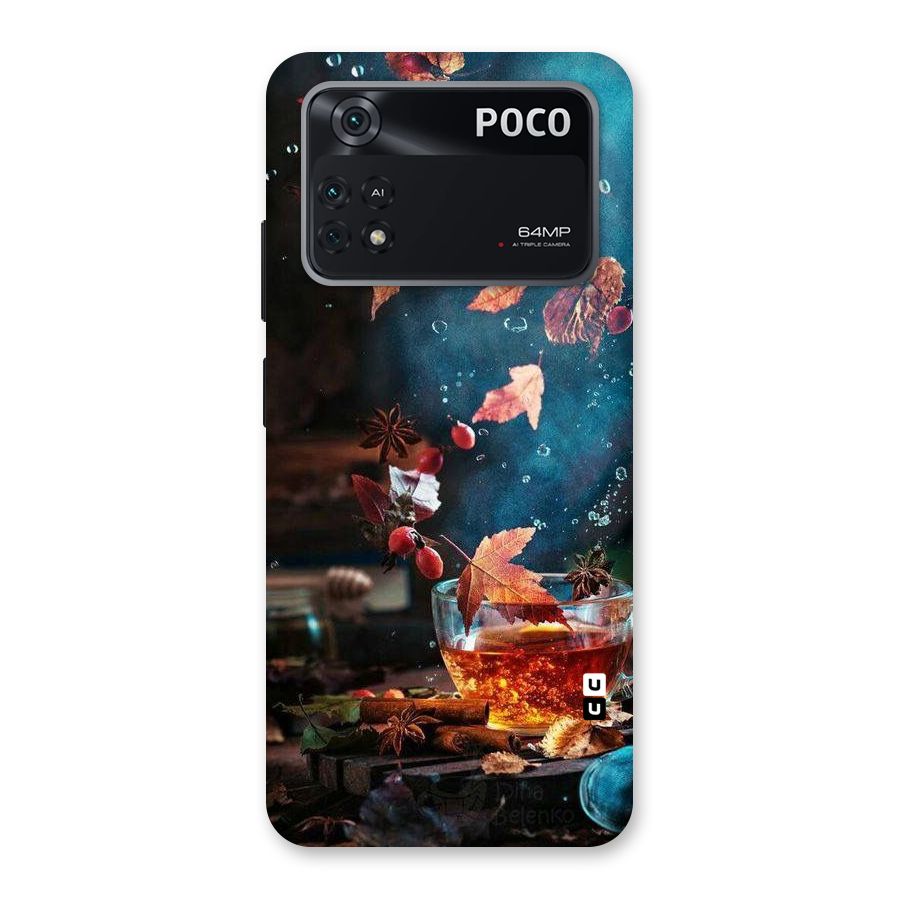 Falling Leaves Tea Back Case for Poco M4 Pro 4G
