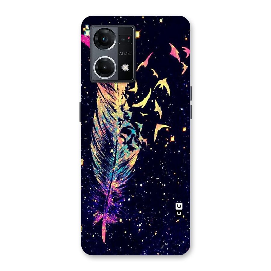 Feather Bird Fly Glass Back Case for Oppo F21 Pro 5G