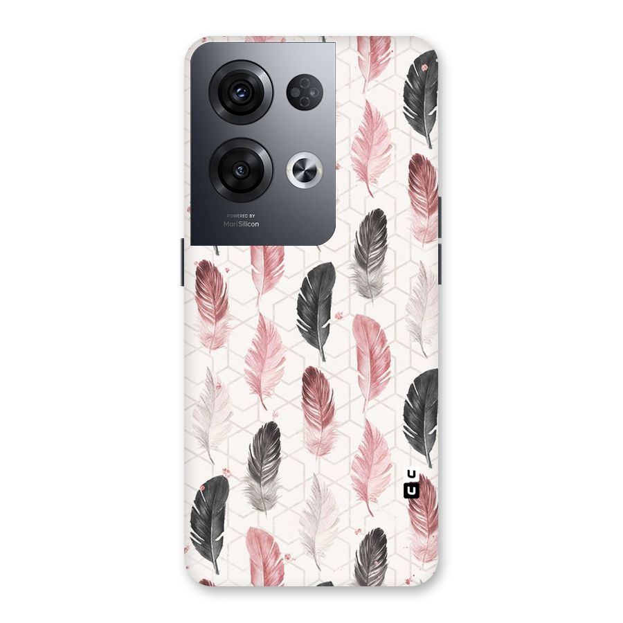 Feather Line Pattern Back Case for Oppo Reno8 Pro 5G