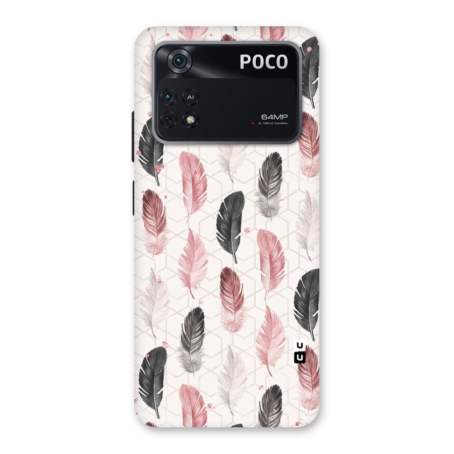 Feather Line Pattern Back Case for Poco M4 Pro 4G