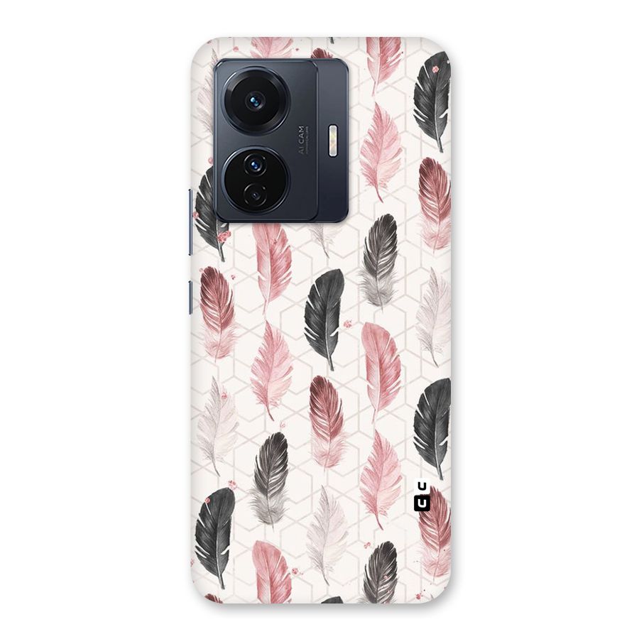 Feather Line Pattern Back Case for Vivo T1 Pro