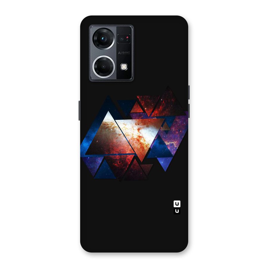 Fire Galaxy Triangles Glass Back Case for Oppo F21 Pro 5G