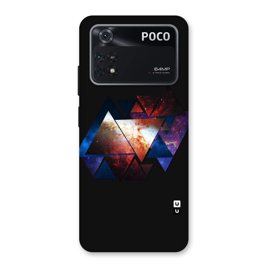 Fire Galaxy Triangles Back Case for Poco M4 Pro 4G