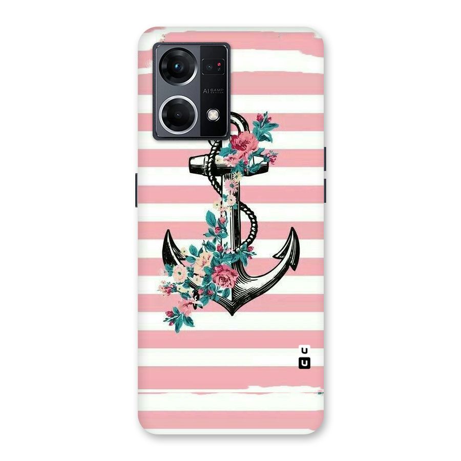 Floral Anchor Glass Back Case for Oppo F21 Pro 5G