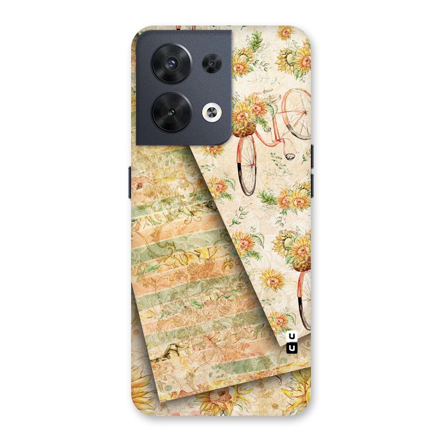 Floral Bicycle Back Case for Oppo Reno8 5G