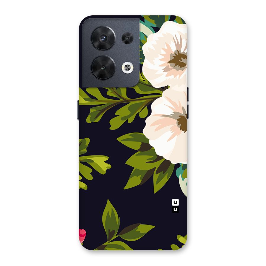 Floral Leaves Back Case for Oppo Reno8 5G