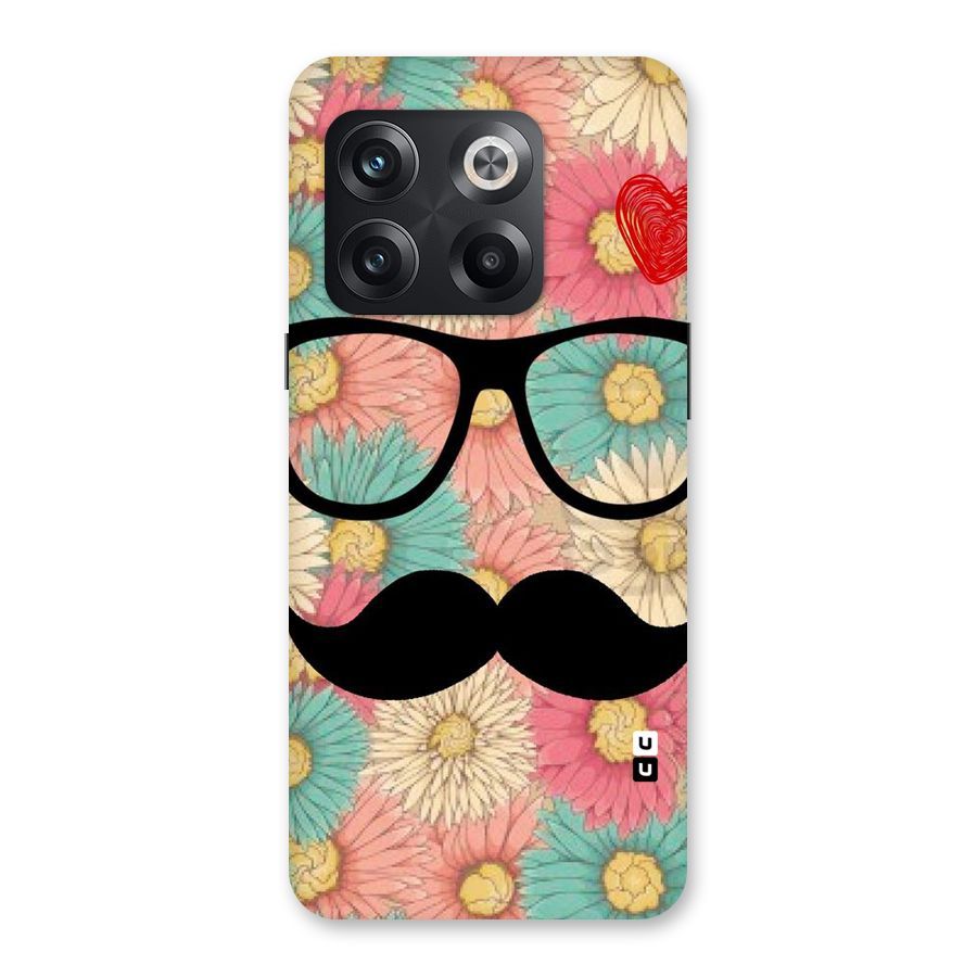 Floral Moustache Back Case for OnePlus 10T