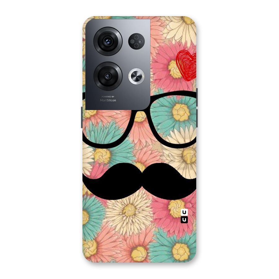 Floral Moustache Back Case for Oppo Reno8 Pro 5G