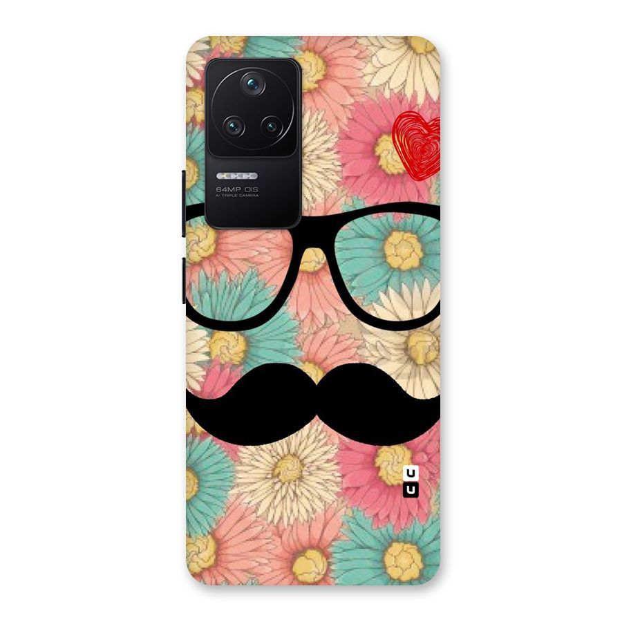 Floral Moustache Back Case for Poco F4 5G