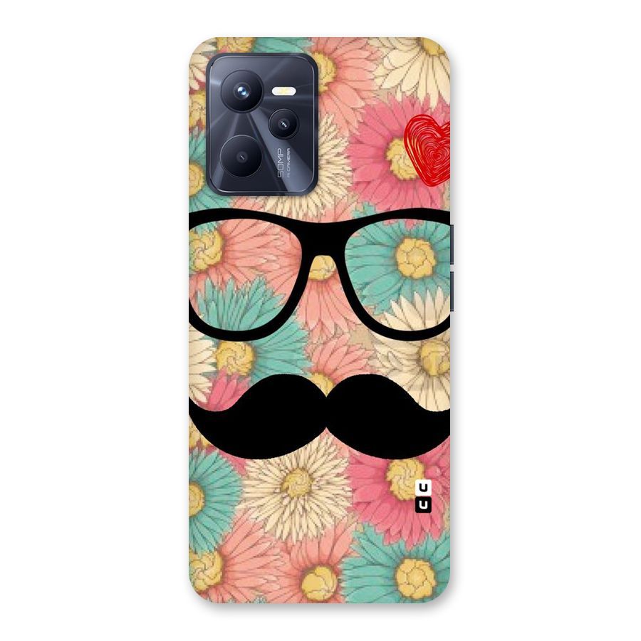 Floral Moustache Back Case for Realme C35