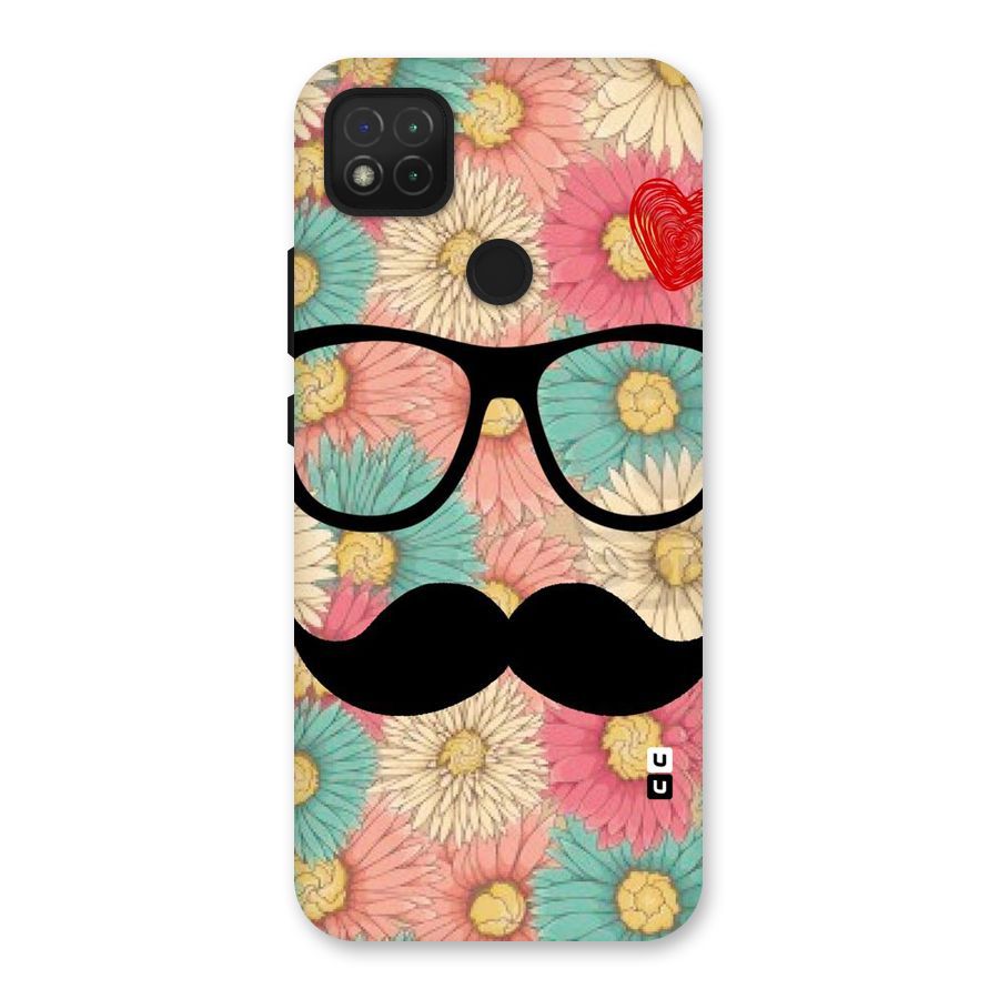 Floral Moustache Back Case for Redmi 9 Activ