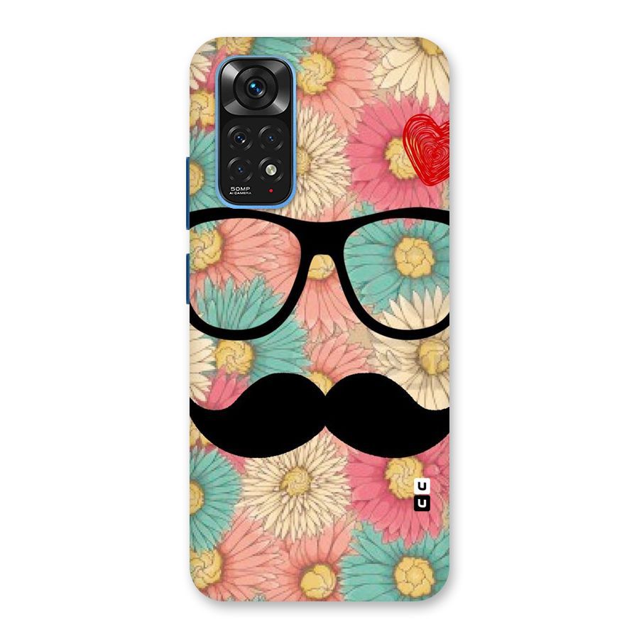 Floral Moustache Back Case for Redmi Note 11S