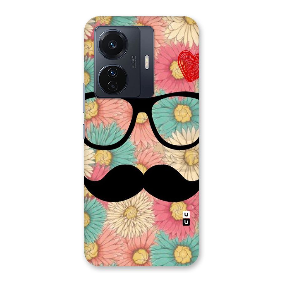 Floral Moustache Back Case for Vivo T1 Pro