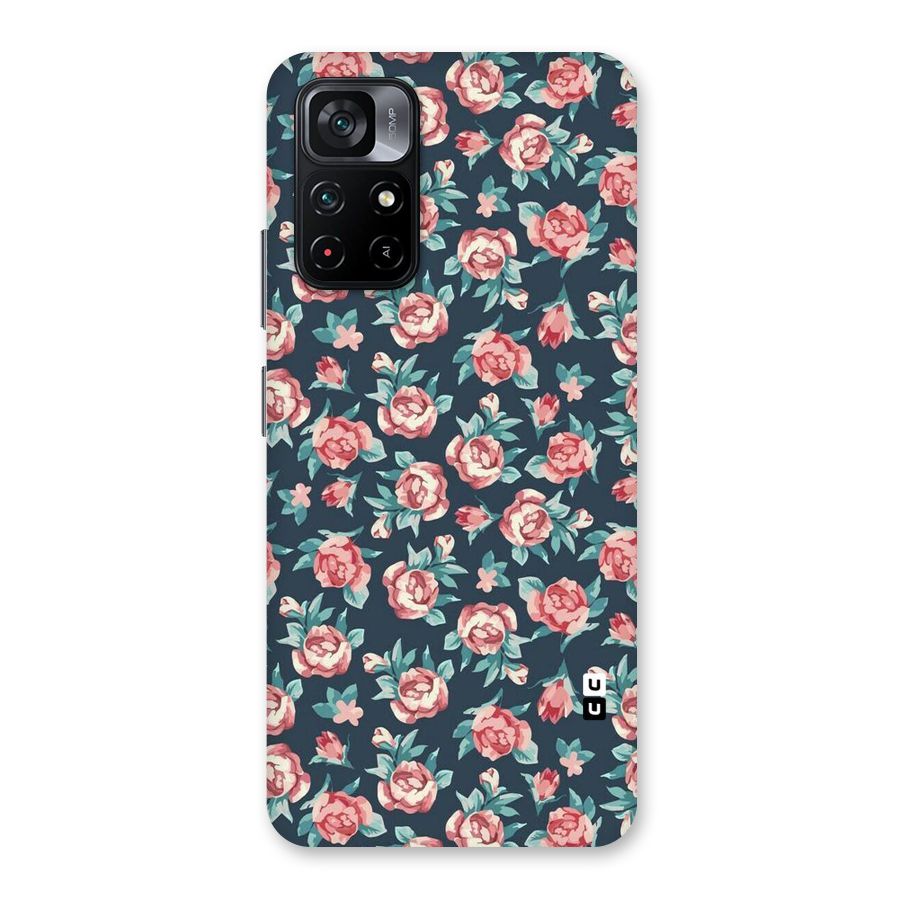 Floral Navy Bloom Back Case for Poco M4 Pro 5G